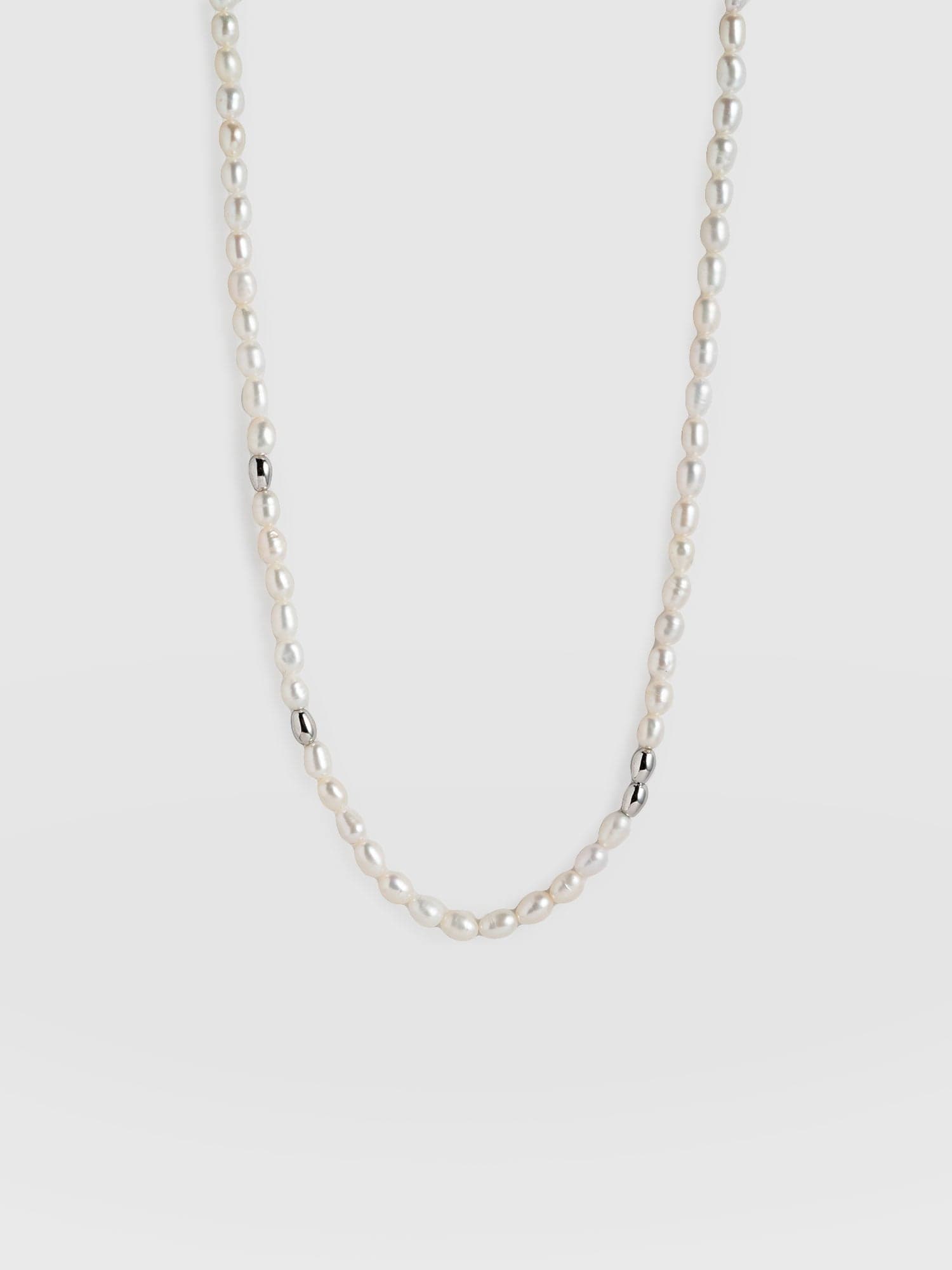 Jacqueline Pearl Necklace Silver - Women's Jewellery | Saint + Sofia® USA